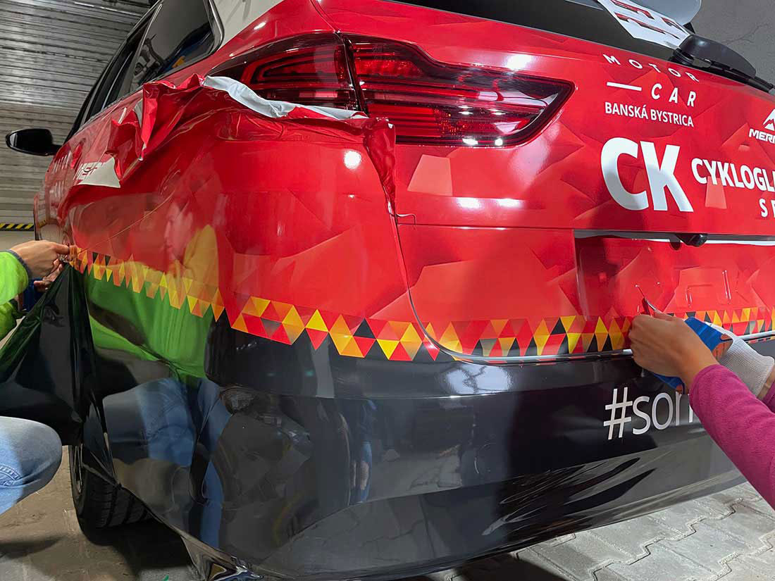 Ukážka polepu auta