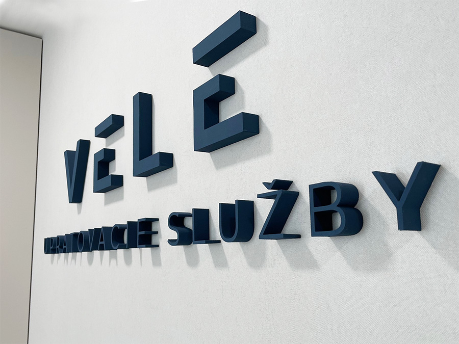 3D nápis do interiéru firmy
